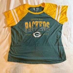 NFL Green Bay Packers Women's Short Sleeve Tee - Green and Yellow